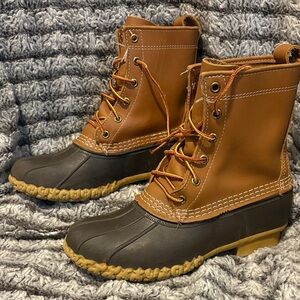 L.L. Bean Tan and dark brown Lace-Up Boots